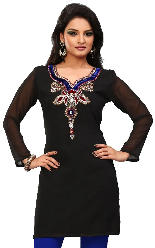 Stylish Black Indian Kurta – Buy Indian Kurtas Online