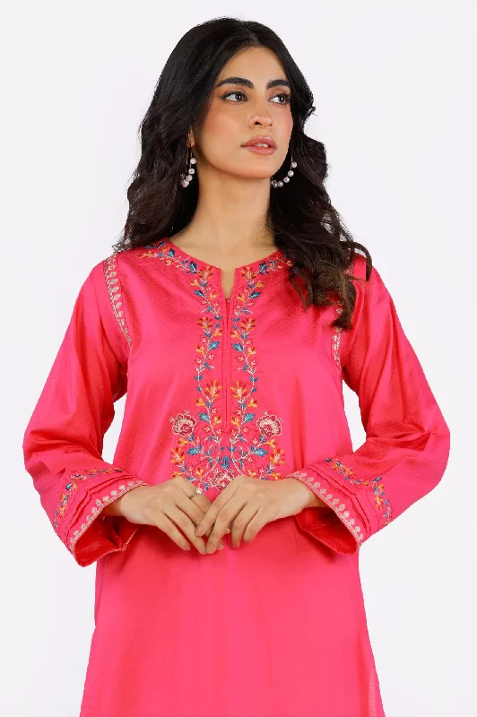 Pink Embroidered Kurti