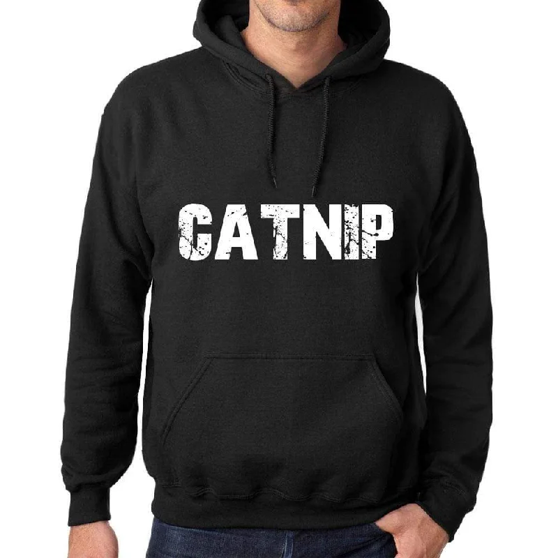 Men's Women's Unisex Printed Graphic Cotton Hoodie Soft Heavyweight Hooded Sweatshirt Pullover Popular Words CATNIP Deep Black