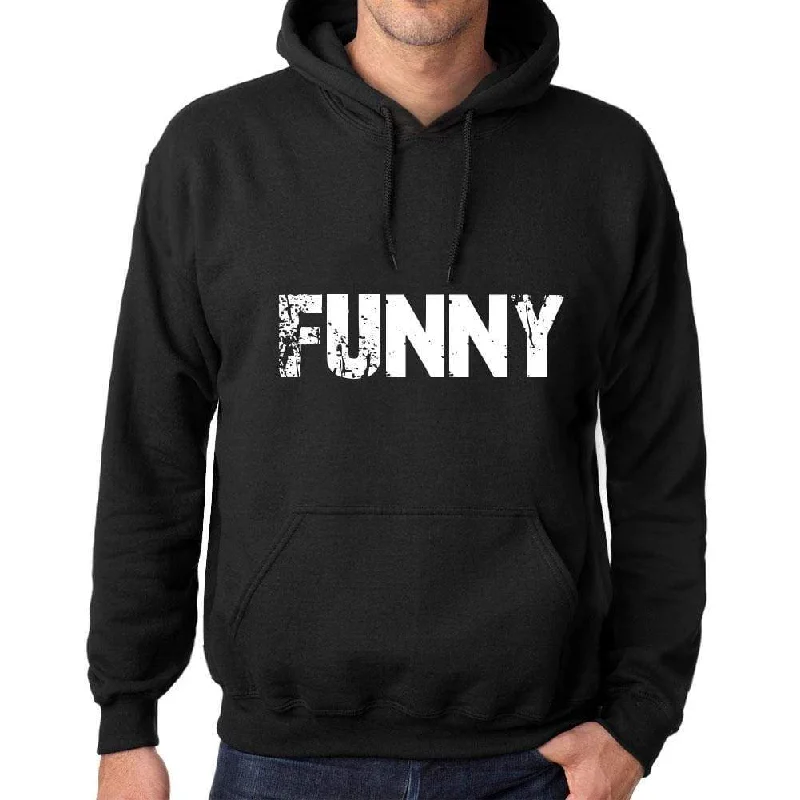 Men's Women's Unisex Printed Graphic Cotton Hoodie Soft Heavyweight Hooded Sweatshirt Pullover Popular Words FUNNY Deep Black