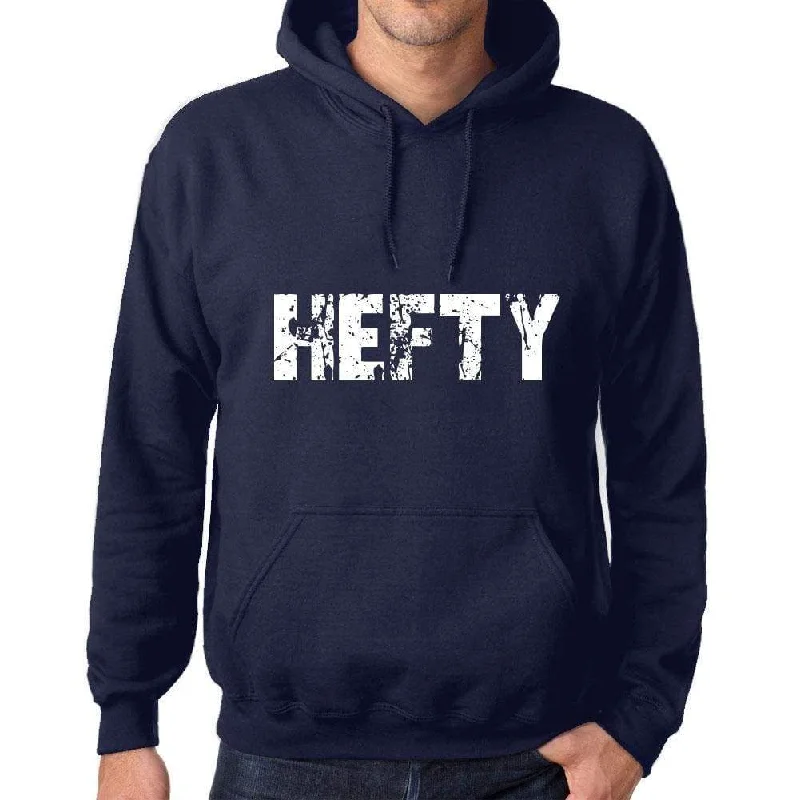 Unisex Printed Graphic Cotton Hoodie Popular Words HEFTY French Navy