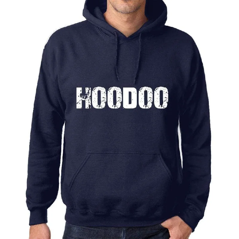 Unisex Printed Graphic Cotton Hoodie Popular Words HOODOO French Navy